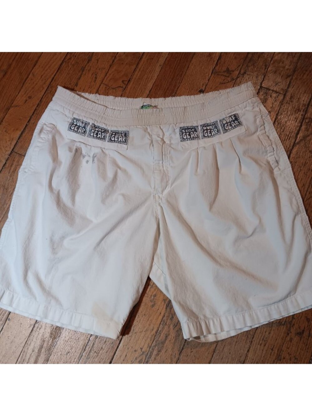 Surf Gear 1980's Large True Vintage Shorts Shorts White Elastic Board Life Beach